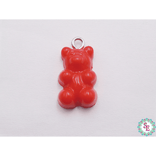 ACRILICO DIJE OSO 20MM ROJO