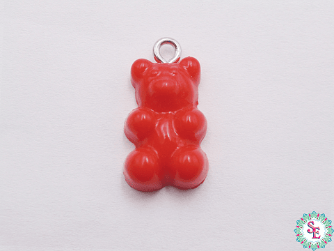 ACRILICO DIJE OSO 20MM ROJO