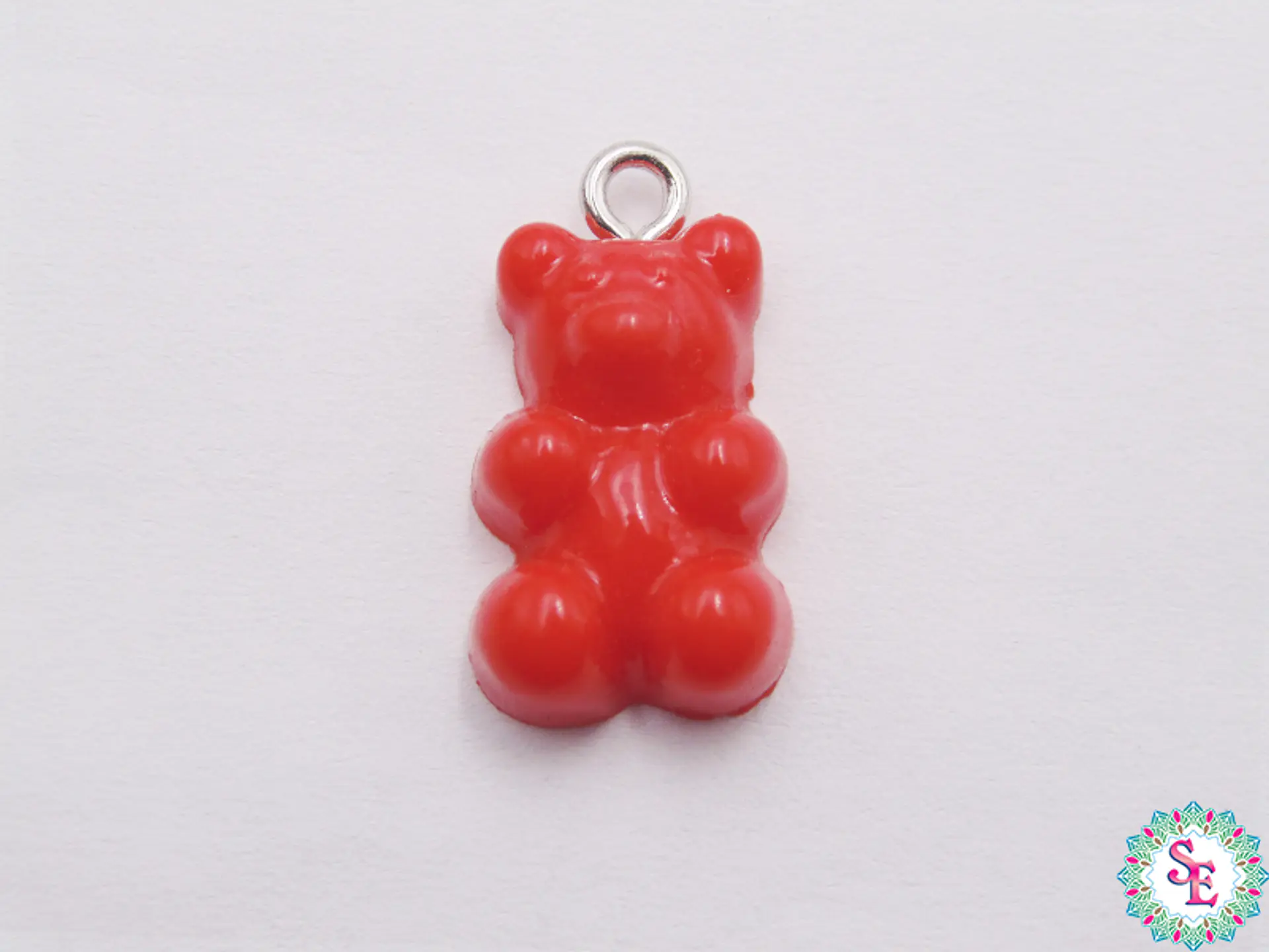 ACRILICO DIJE OSO 20MM ROJO 1