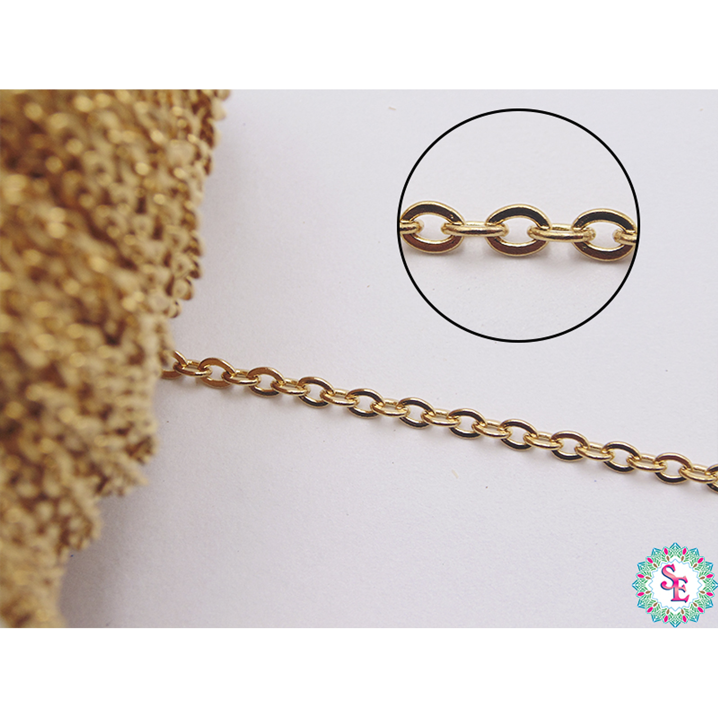 ACERO DORADO CADENA OVALADA 0.6MM  1