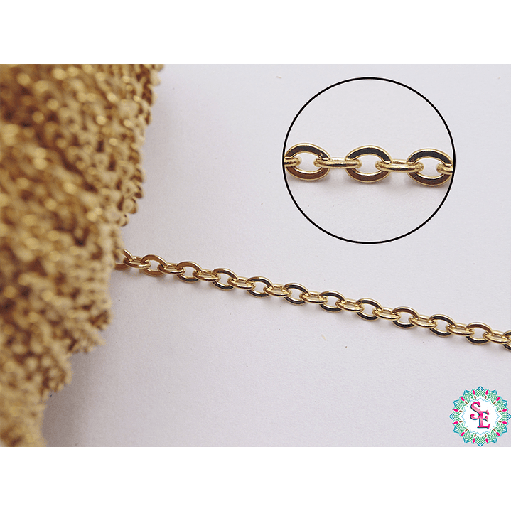 ACERO DORADO CADENA OVALADA 0.6MM  1