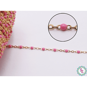 ACERO DORADO CADENA 0.5MM SEPARADOR FUCSIA X METRO