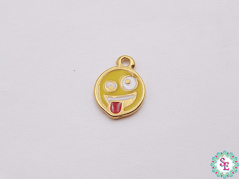 SAMAK DORADA  DIJE EMOTICON ALOCADO PQ 10MM 