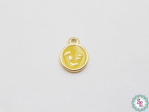 SAMAK DORADA DIJE EMOTICON SUSPICAS PQ 9MM X UND 