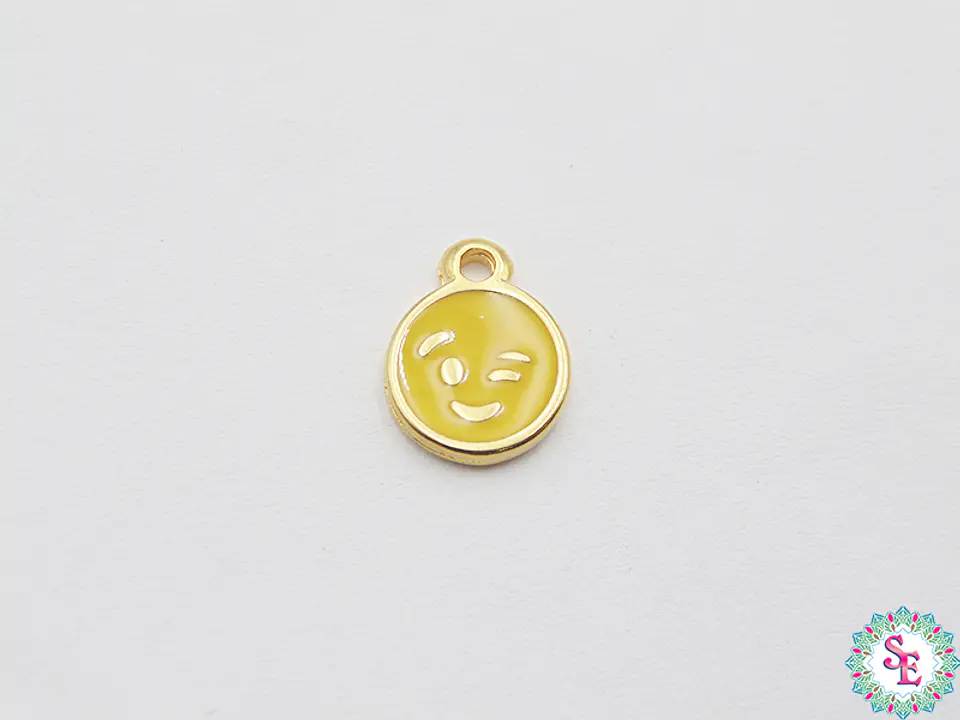 SAMAK GOLDEN SUSPICAS EMOTICON PENDANT PQ 9MM X UND 1