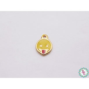 SAMAK DORADA DIJE EMOTICON TRAVIESO PQ 9MM 