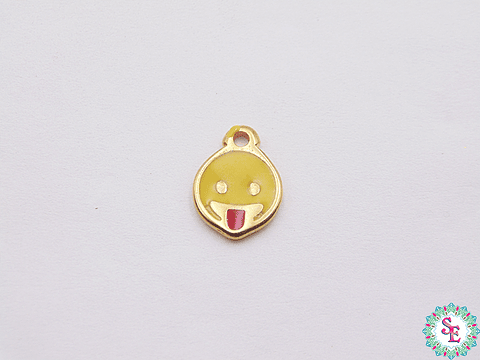 SAMAK DORADA DIJE EMOTICON TRAVIESO PQ 9MM 