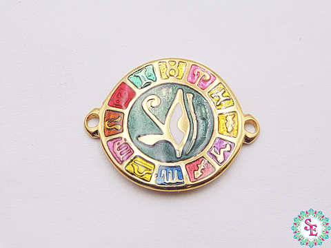 SAMAK DORADA CENTRO ZODIACAL Y OJO DE HORUS 20MM 