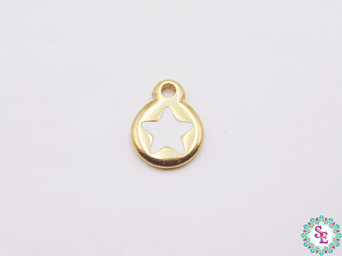 SAMAK DORADA DIJE APLIQUE ESTRELLA BLANCA 10MM X UND 