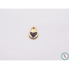 SAMAK GOLDEN PENDANT APPLIQUE HEART MINI BLACK 7MM X UND