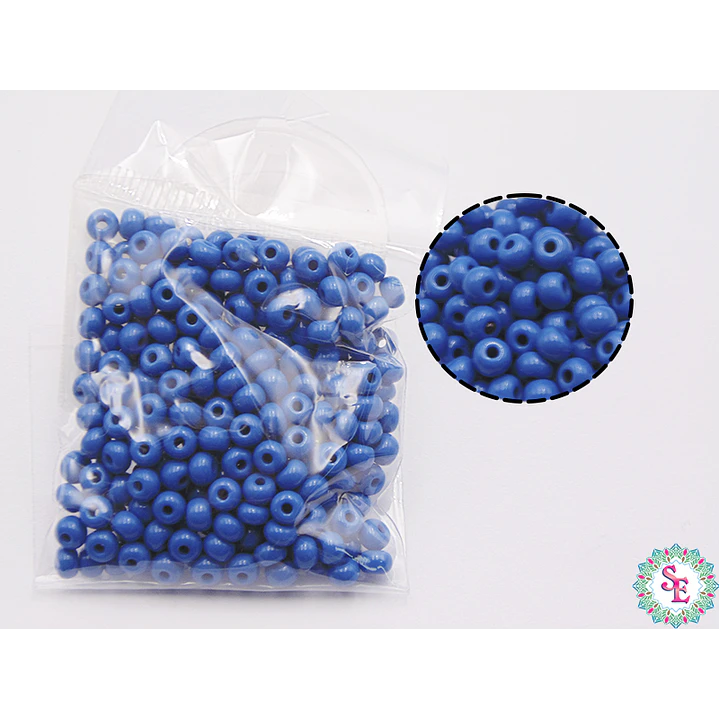 CHAQUIRA CHECA 6/0 AZUL PETROLEO X 20 GRAMOS  1
