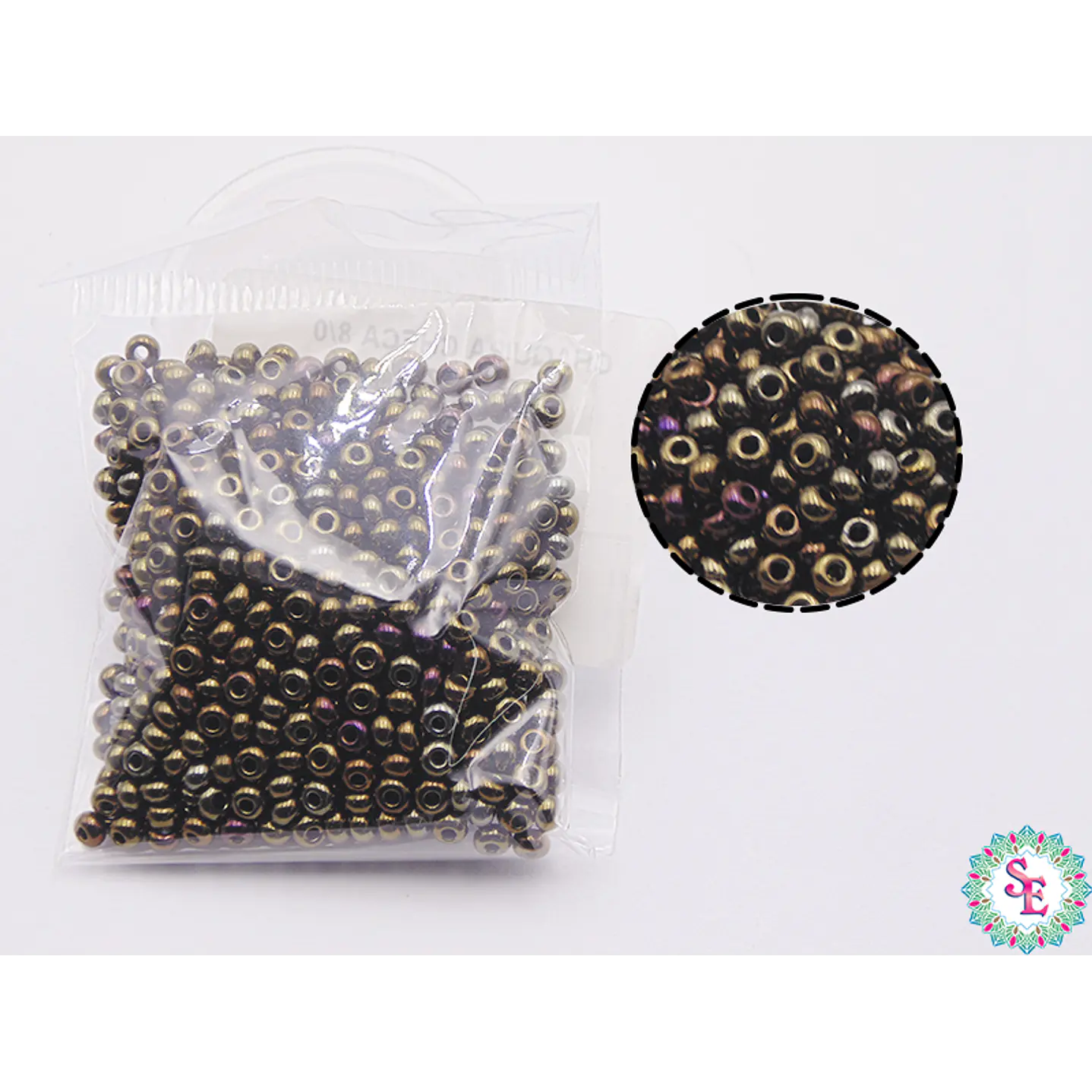 CZECH BEADS 8/0 IRIZED COFFEE X 20 GRAMS 1