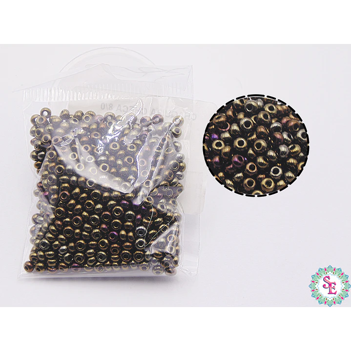 CZECH BEADS 8/0 IRIZED COFFEE X 20 GRAMS 1