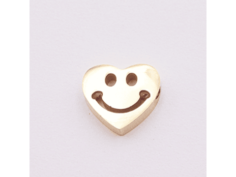ACERO DORADO SEPARADOR CORAZON CARITA FELIZ 10MM  