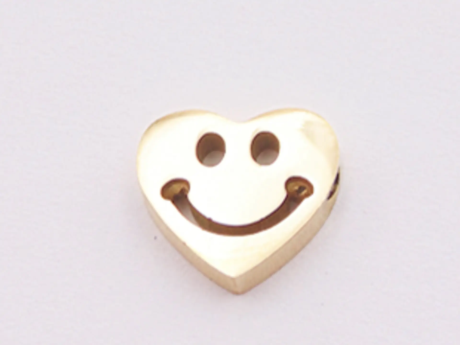 ACERO DORADO SEPARADOR CORAZON CARITA FELIZ 10MM   1