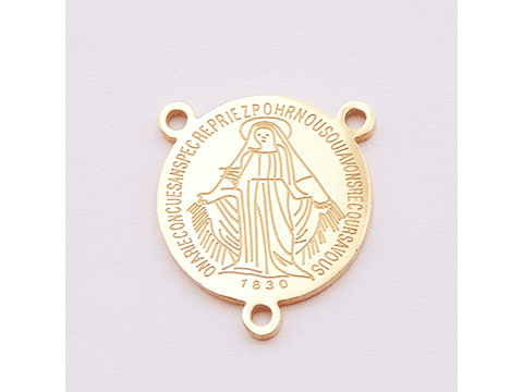 ACERO DORADO CRUCERO VIRGEN MILAGROSA 16MM 