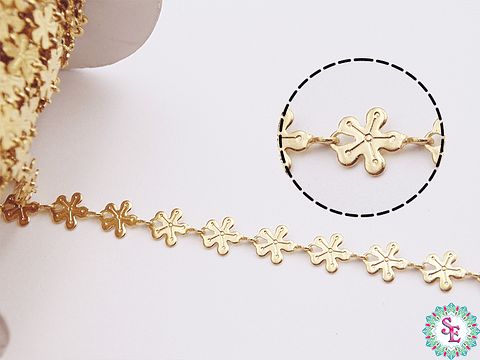 ACERO DORADA CADENA FLOR 6MM