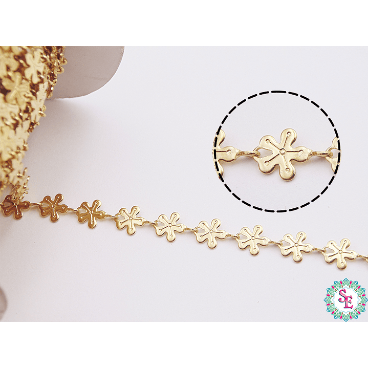 ACERO DORADA CADENA FLOR 6MM 1