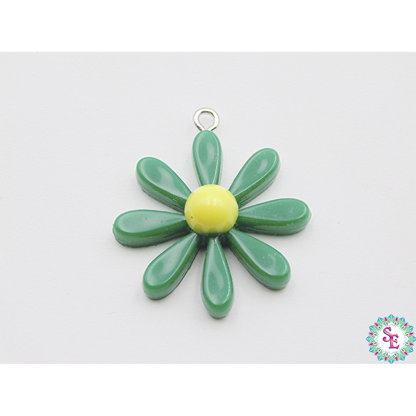 ACRILICO FIGURA DIJE MARGARITA 28M VERDE OSCURO  1