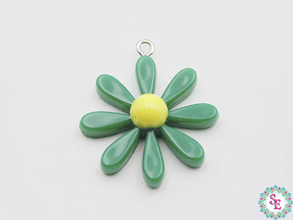 ACRILICO FIGURA DIJE MARGARITA 28M VERDE OSCURO  1