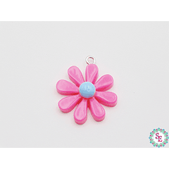 ACRILICO FIGURA DIJE MARGARITA FUCSIA 20MM X UND 