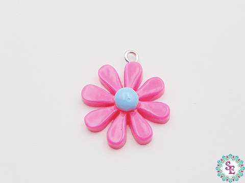 ACRILICO FIGURA DIJE MARGARITA FUCSIA 20MM 