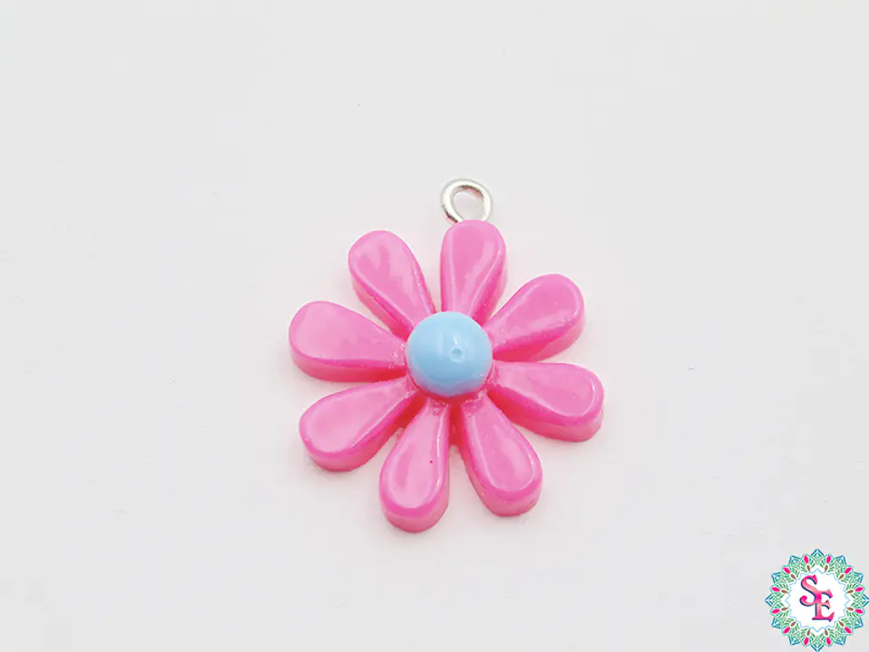 ACRILICO FIGURA DIJE MARGARITA FUCSIA 20MM  1