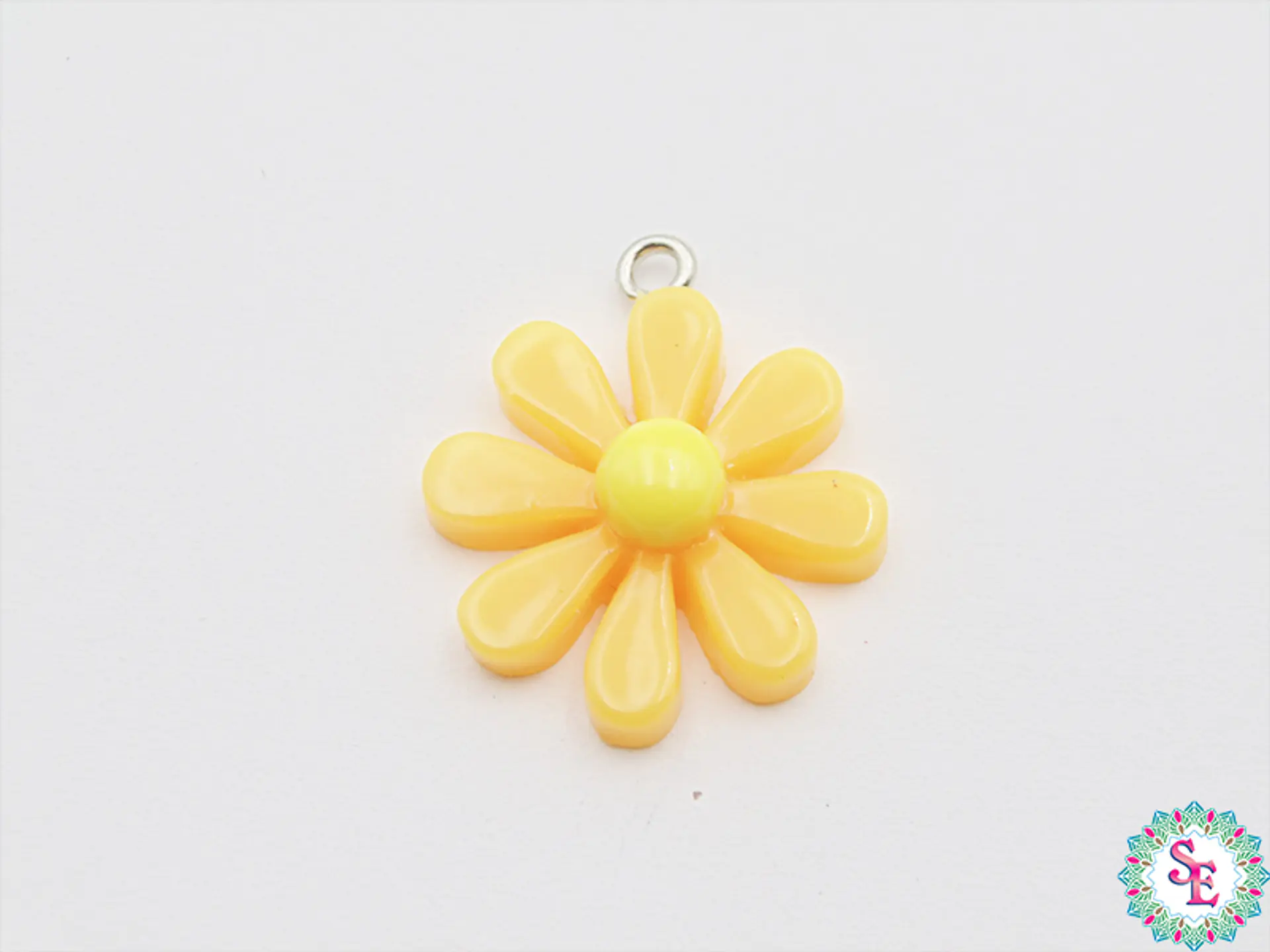 ACRILICO FIGURA DIJE MARGARITA NARANJA 20MM   1