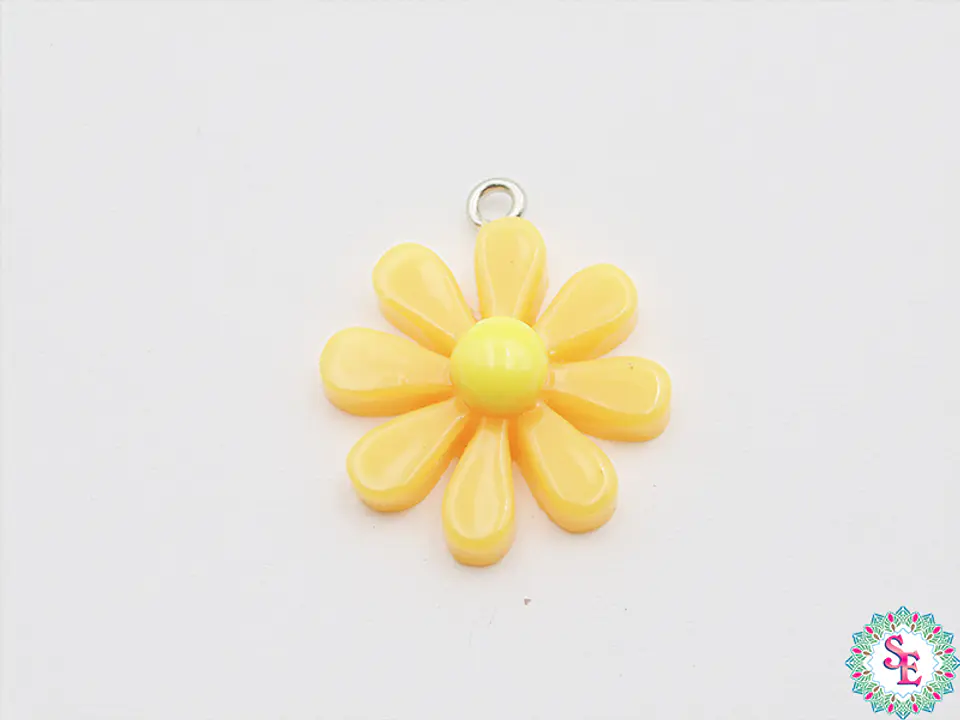 ACRILICO FIGURA DIJE MARGARITA NARANJA 20MM   1