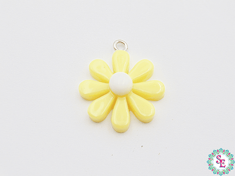 ACRILICO FIGURA DIJE MARGARITA AMARILLA 20MM 