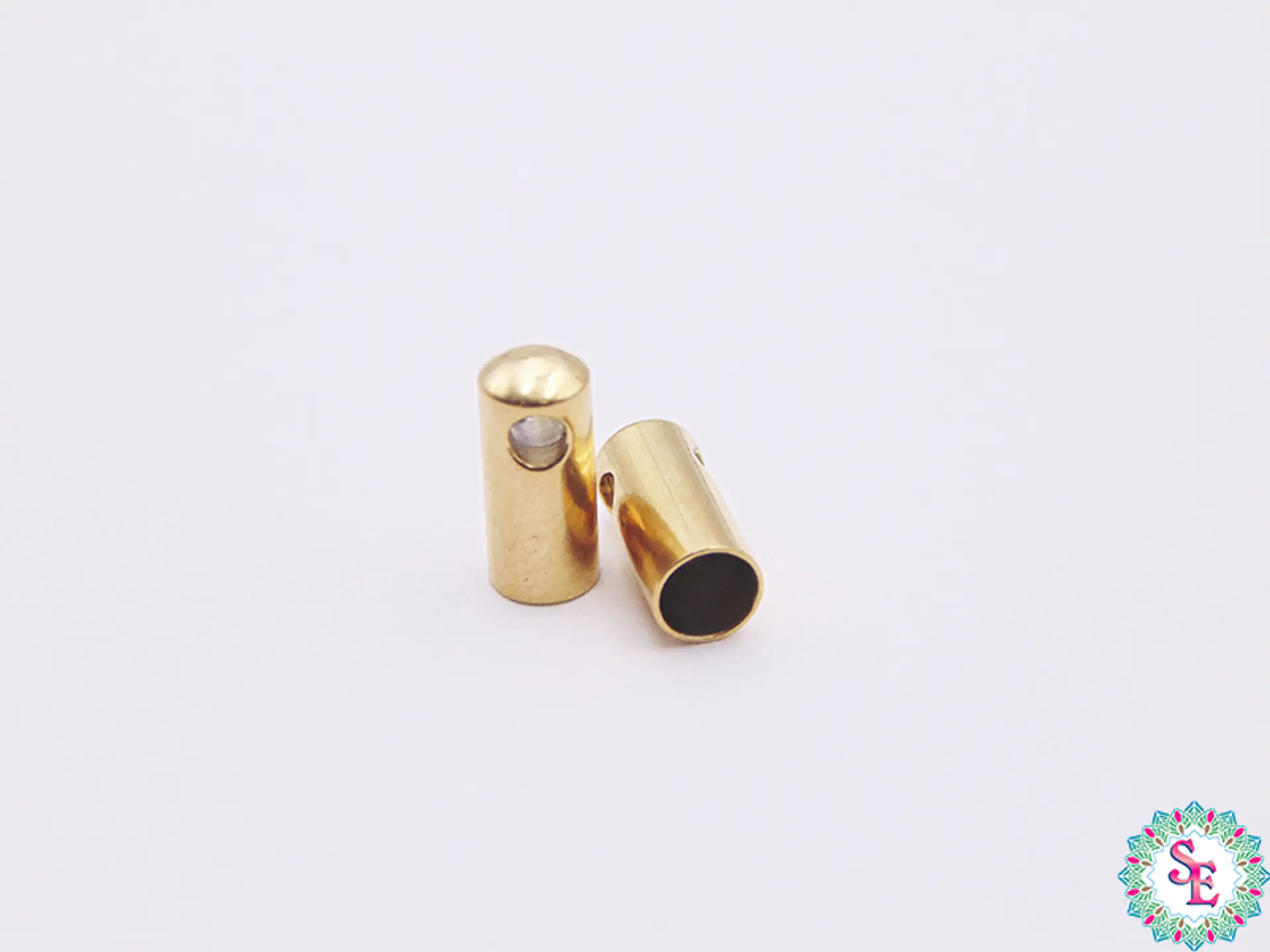 ACERO DORADO TERMINAL CAMPANA CELULAR LISA 3MM 1