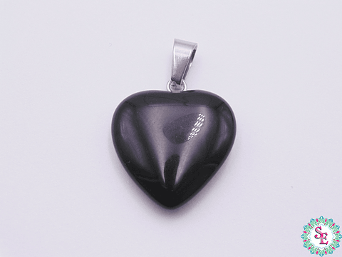 PIEDRA NATURAL CORAZON DIJE 20M ONIX