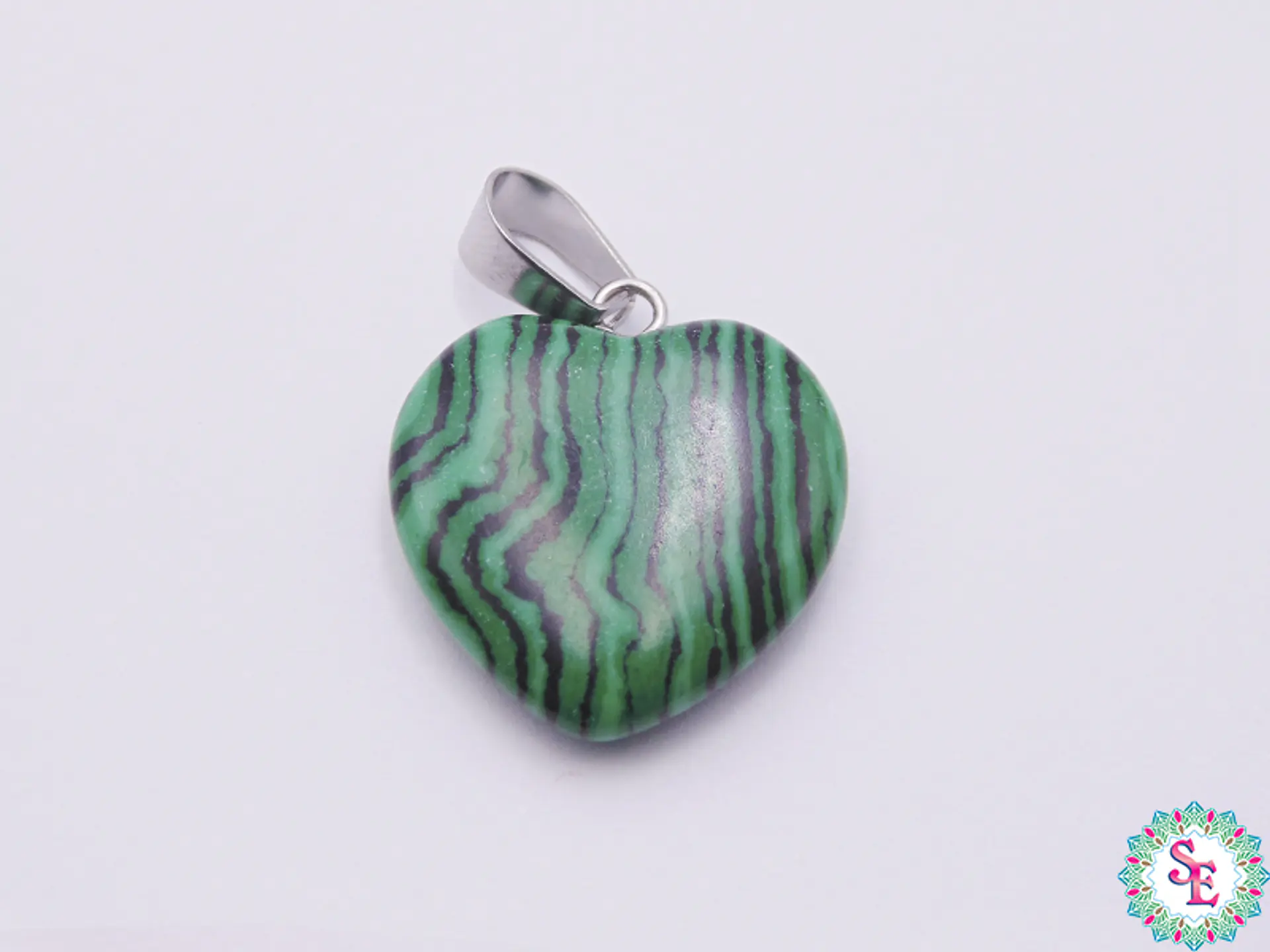 PIEDRA NATURAL CORAZON DIJE 20M MALAKITA 1