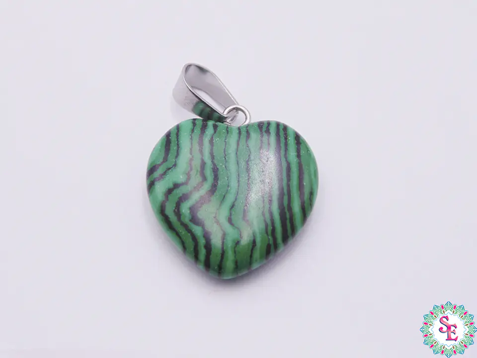PIEDRA NATURAL CORAZON DIJE 20M MALAKITA 1