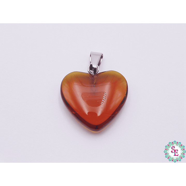 CRISTAL CORAZON DIJE 20MM ROJO CAFE OSCURO TRANSPARENTE 1