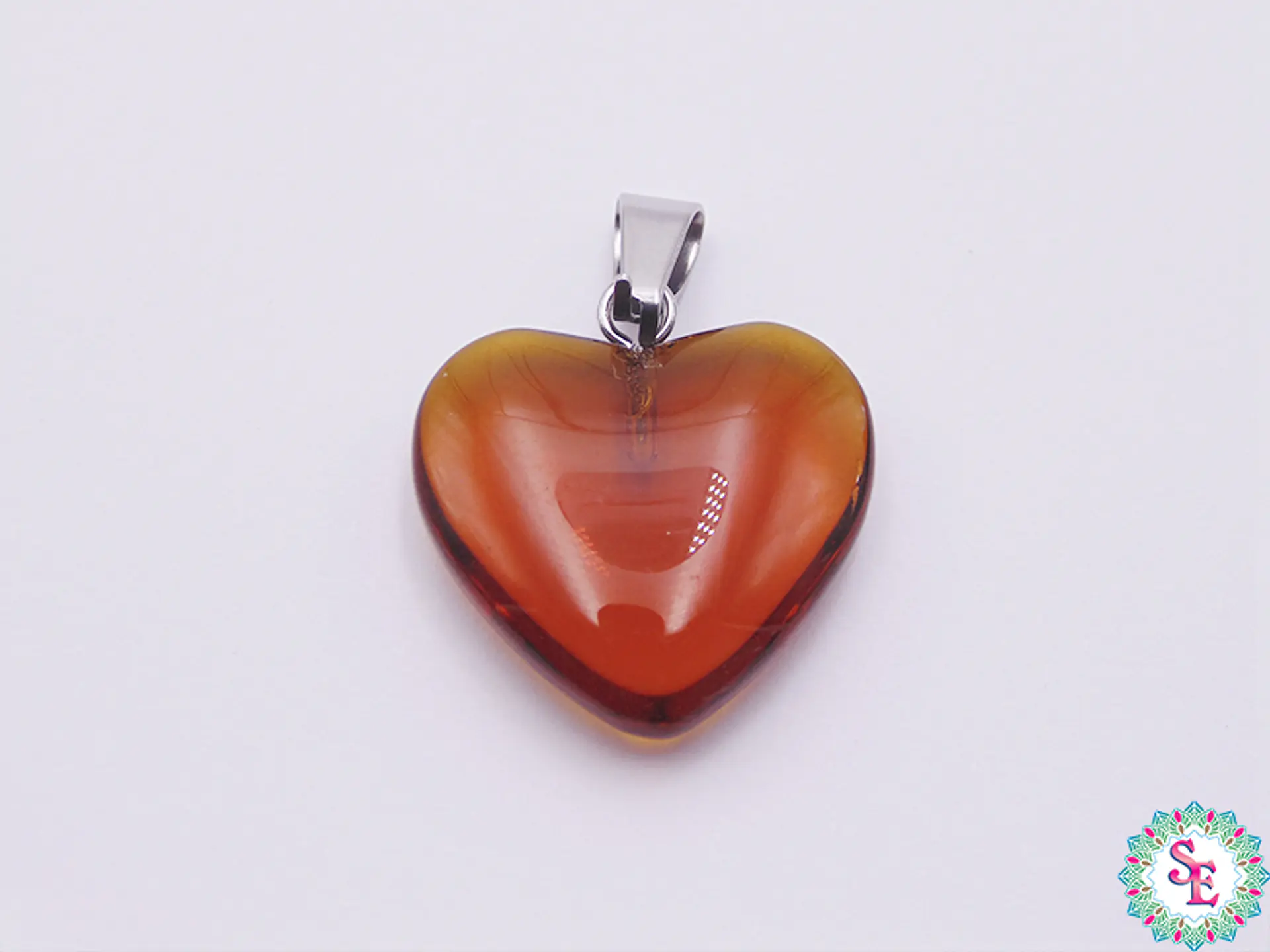 CRISTAL CORAZON DIJE 20MM ROJO CAFE OSCURO TRANSPARENTE 1