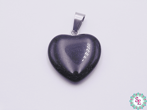 PIEDRA NATURAL CORAZON DIJE 20M LLUVIA DE PLATA