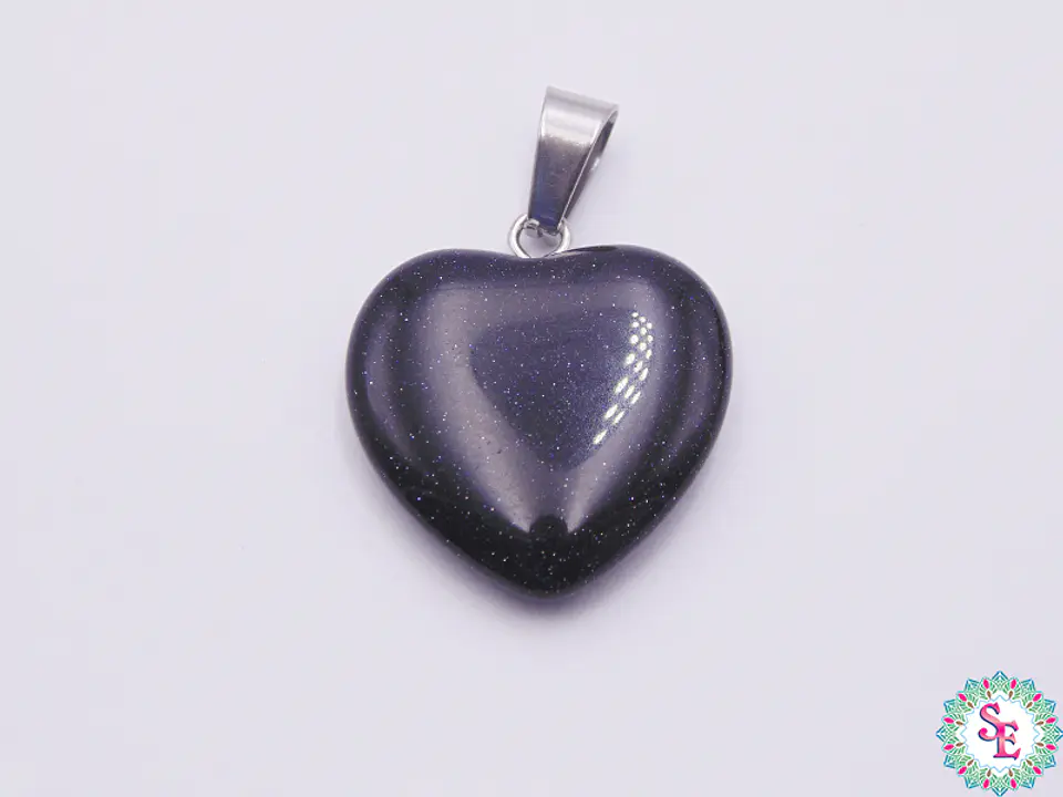 PIEDRA NATURAL CORAZON DIJE 20M LLUVIA DE PLATA 1