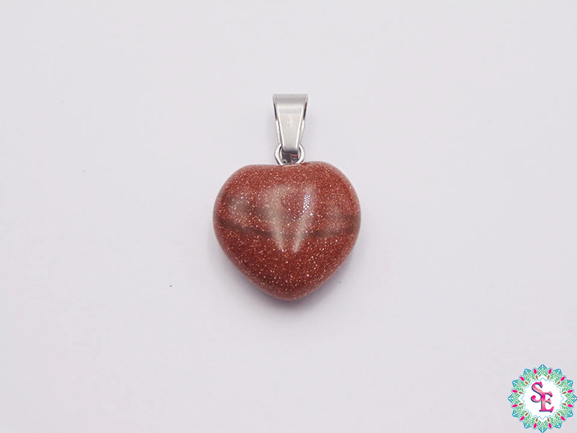 PIEDRA NATURAL CORAZON DIJE 16MM LLUVIA ORO 1