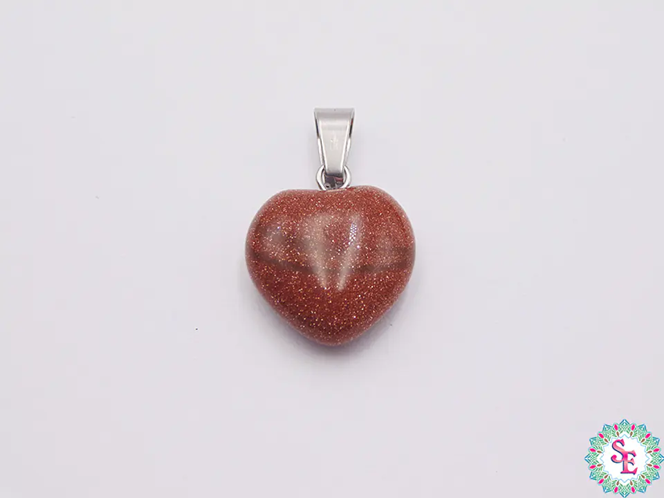 PIEDRA NATURAL CORAZON DIJE 16MM LLUVIA ORO 1