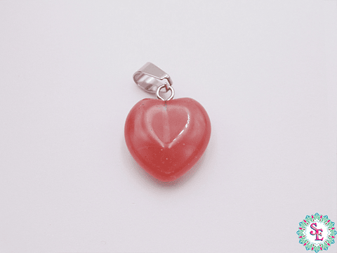 PIEDRA NATURAL CORAZON DIJE 16MM AGATA CHERRY