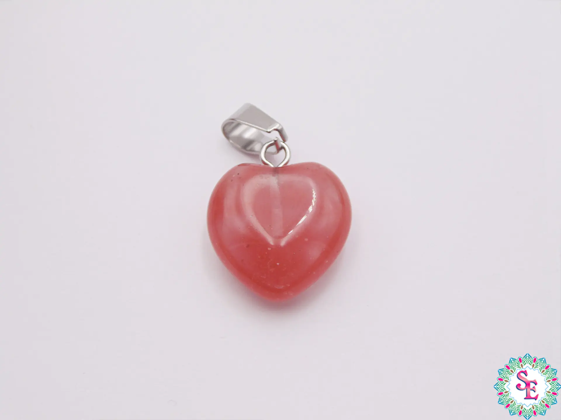 PIEDRA NATURAL CORAZON DIJE 16MM AGATA CHERRY 1