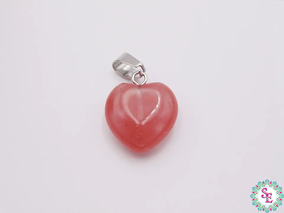 PIEDRA NATURAL CORAZON DIJE 16MM AGATA CHERRY 1