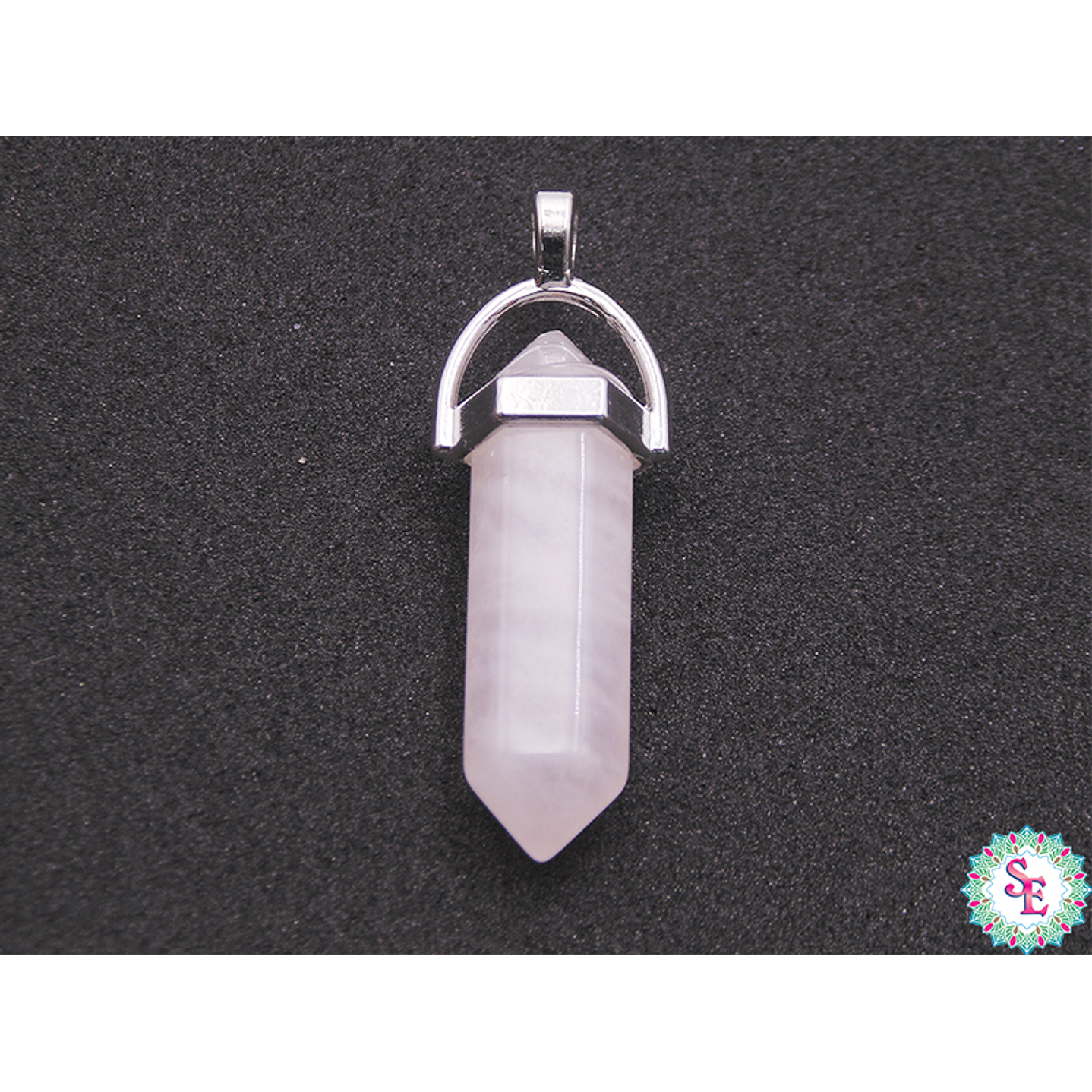 PIEDRA NATURAL PENDULO HERRAJE 8*30M CUARZO ROSADO 1