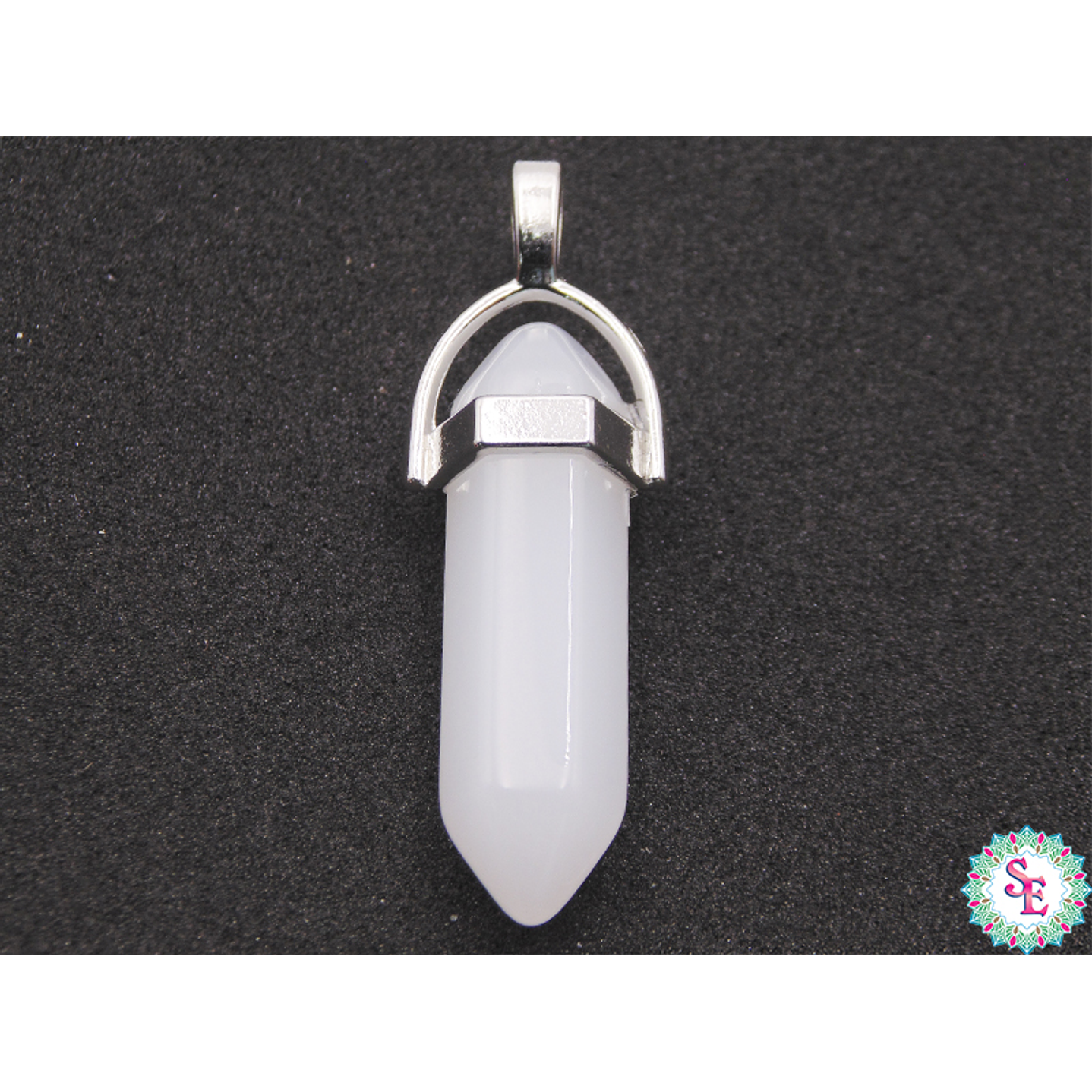 PIEDRA  PENDULO HERRAJE 8*30MM CUARZO BLANCO 1