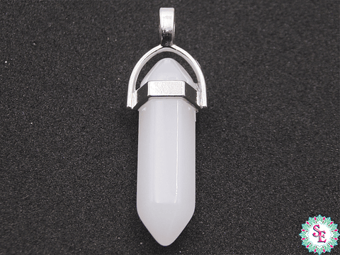 PIEDRA  PENDULO HERRAJE 8*30MM CUARZO BLANCO