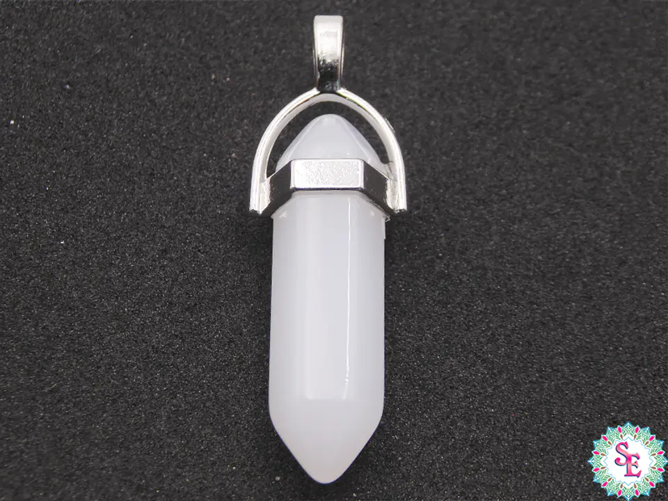 PIEDRA  PENDULO HERRAJE 8*30MM CUARZO BLANCO 1