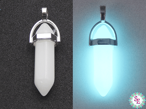 PENDULO CRISTAL LUMINOSO AGUA MARINA 8*30MM