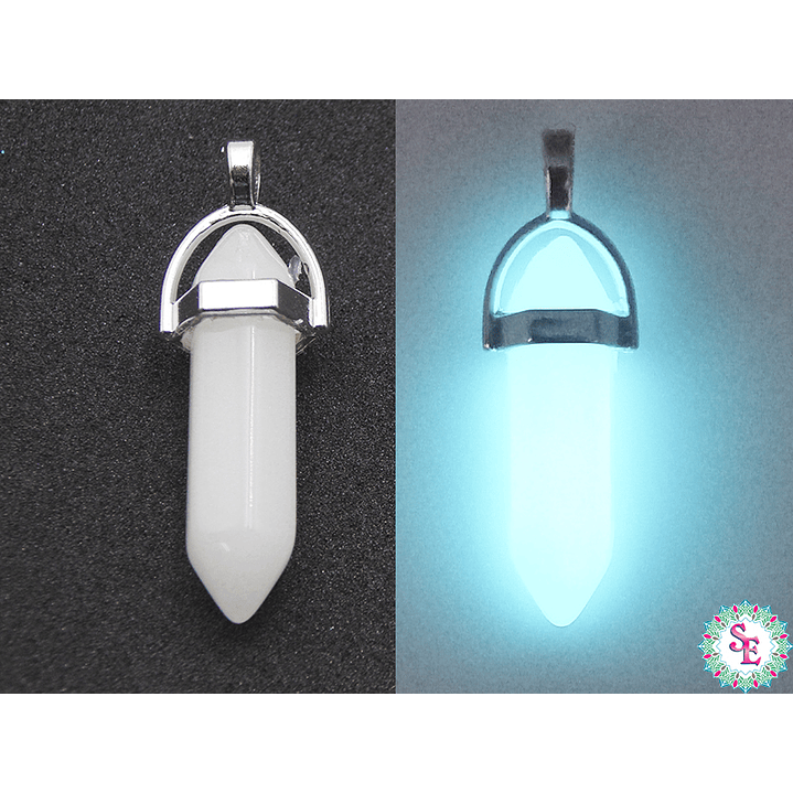 PENDULO CRISTAL LUMINOSO AGUA MARINA 8*30MM 1