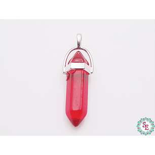 PENDULO DIJE CRISTAL ROJO TRANSPARENTE 8*32MM